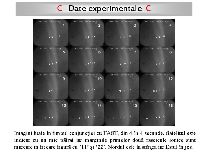 C Date experimentale C Imagini luate în timpul conjuncţiei cu FAST, din 4 în