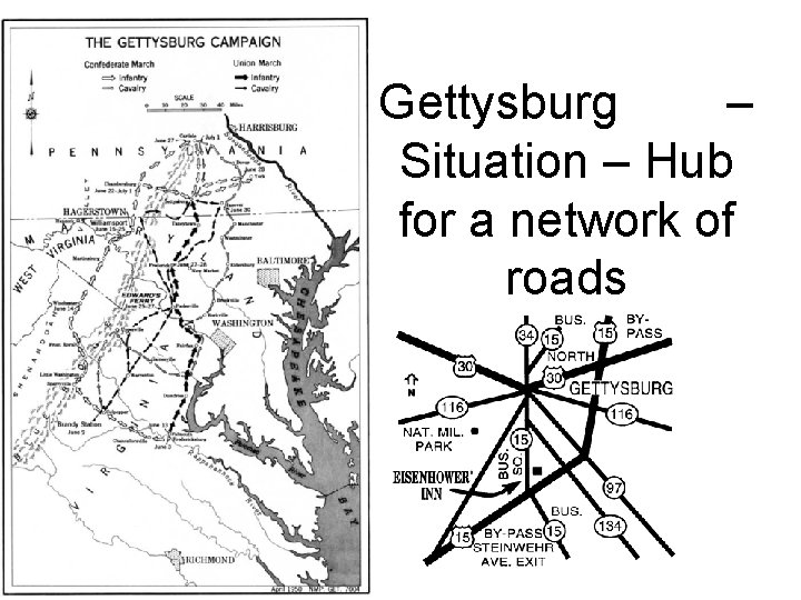 Gettysburg – Situation – Hub for a network of roads 