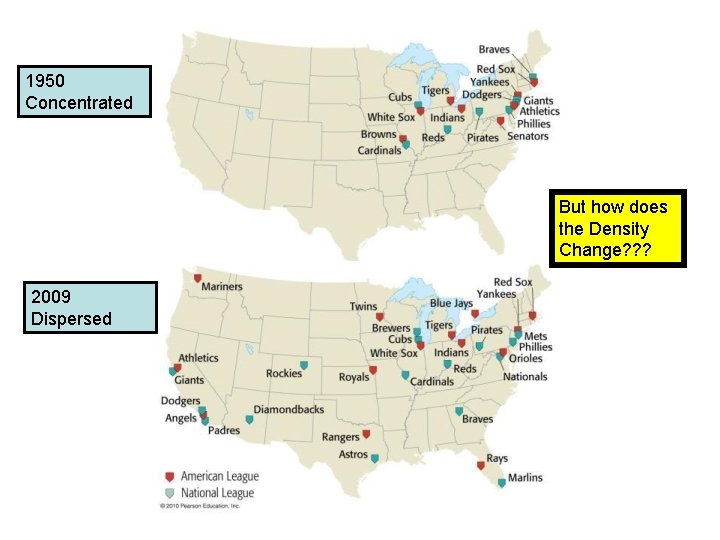 1950 Concentrated But how does the Density Change? ? ? 2009 Dispersed 