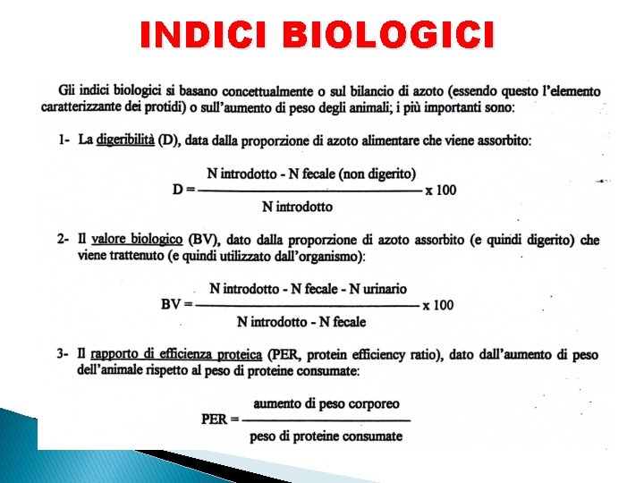 INDICI BIOLOGICI 