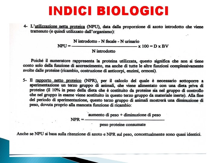 INDICI BIOLOGICI 