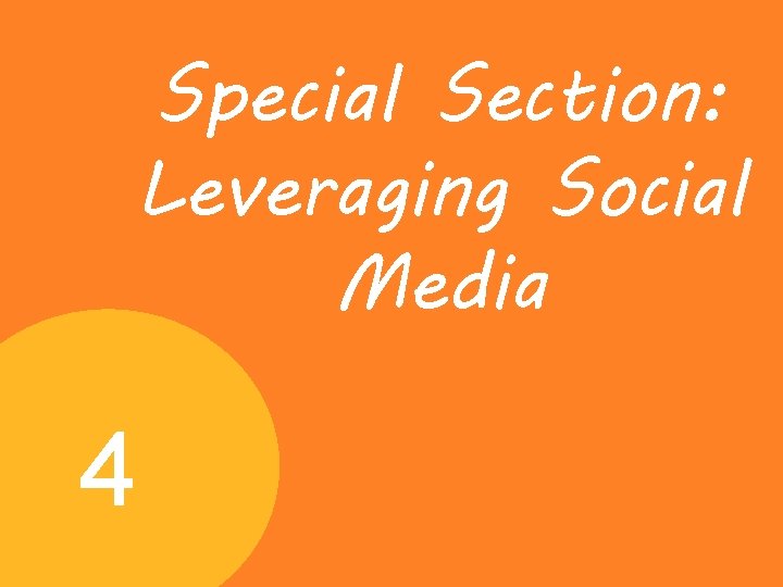 Special Section: Leveraging Social Media 4 