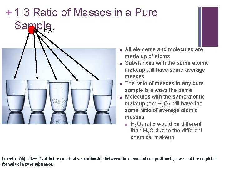 + 1. 3 Ratio of Masses in a Pure Sample HO 2 ■ ■