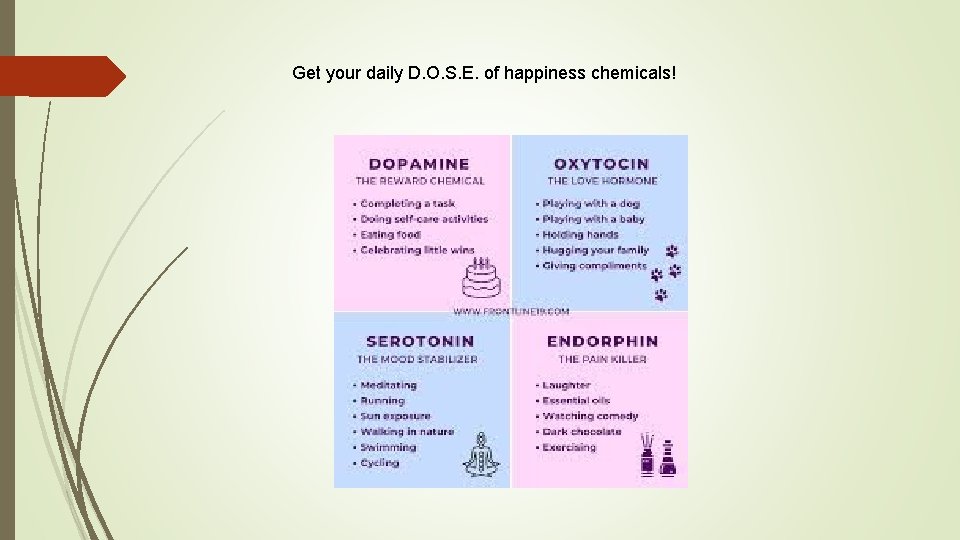 Get your daily D. O. S. E. of happiness chemicals! 