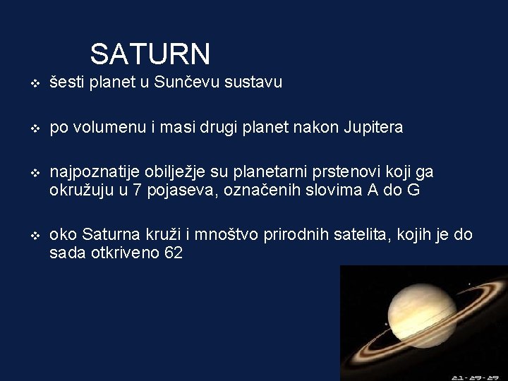 SATURN v šesti planet u Sunčevu sustavu v po volumenu i masi drugi planet