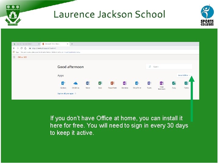 If you don’t have Office at home, you can install it here for free.