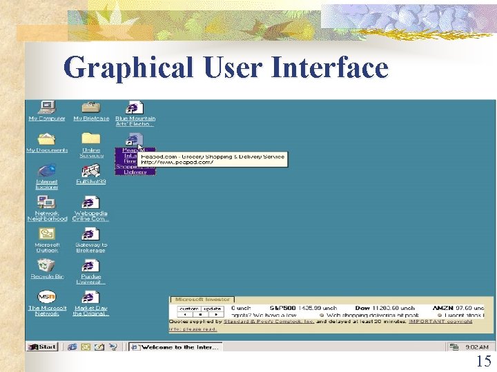 Graphical User Interface 15 