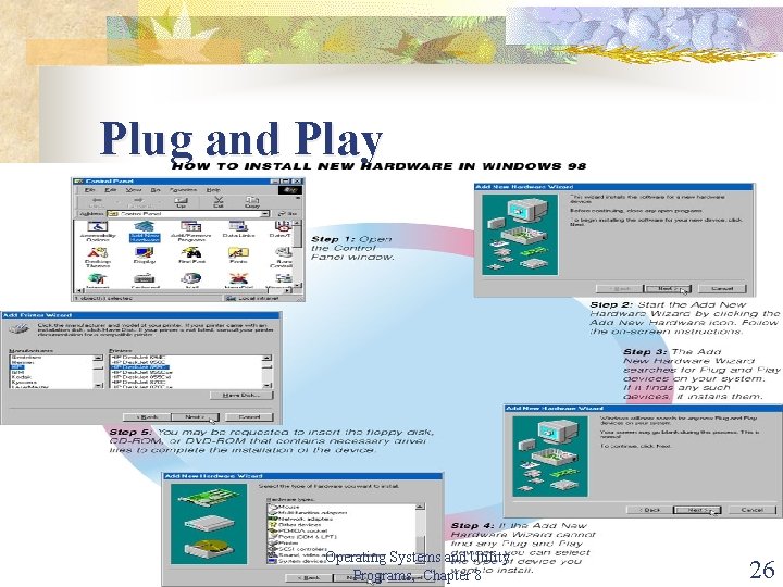 Plug and Play Operating Systems and Utility Programs, Chapter 8 26 