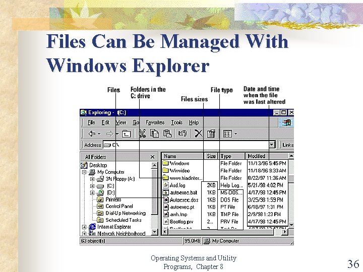 Files Can Be Managed With Windows Explorer Operating Systems and Utility Programs, Chapter 8
