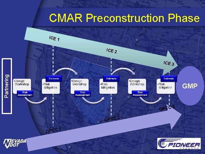 CMAR Preconstruction Phase ICE 1 ICE 2 Partnering ICE 3 GMP 3 OPCC 2