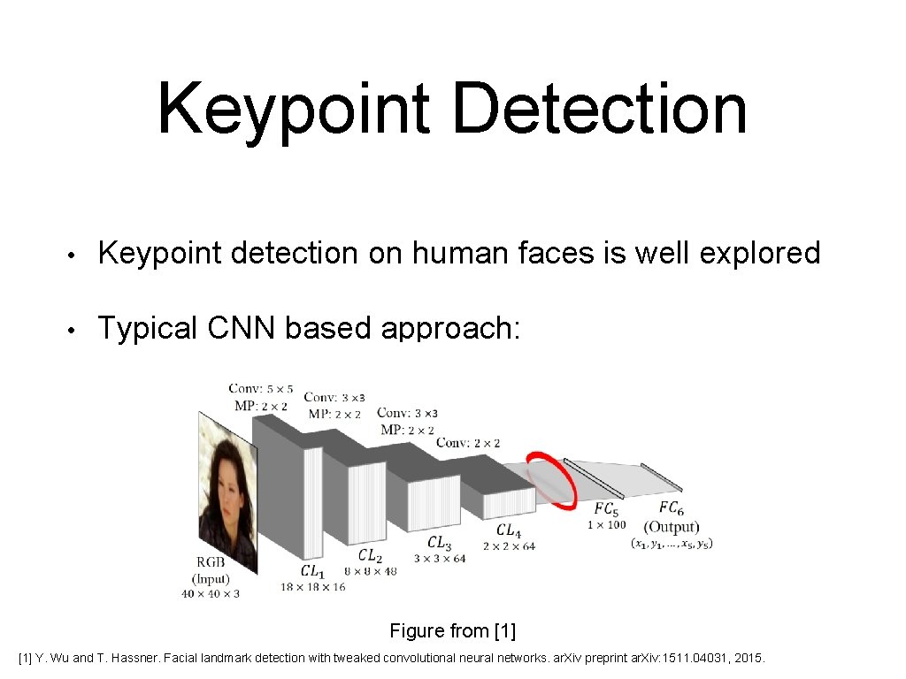 Keypoint Detection • Keypoint detection on human faces is well explored • Typical CNN
