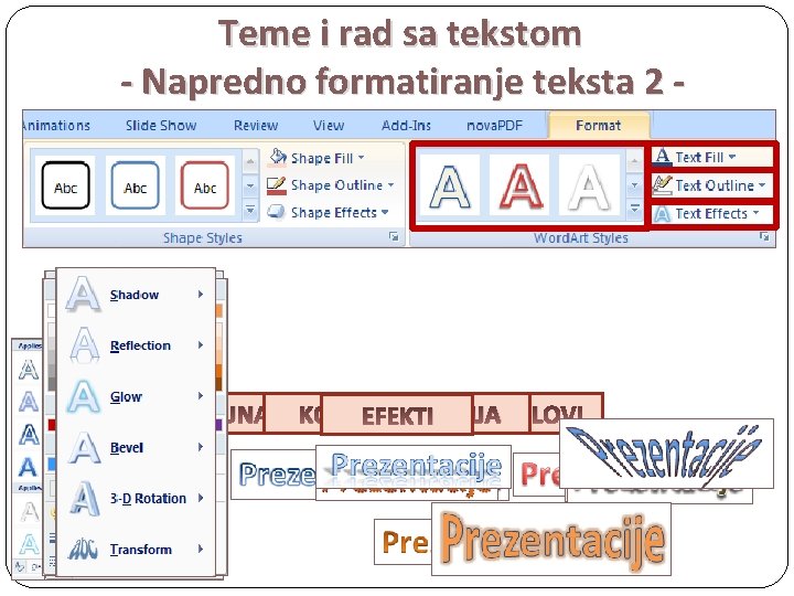 Teme i rad sa tekstom - Napredno formatiranje teksta 2 - UNAPRED KONTURNA PRIPREMLJENI