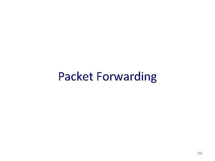 Packet Forwarding 24 