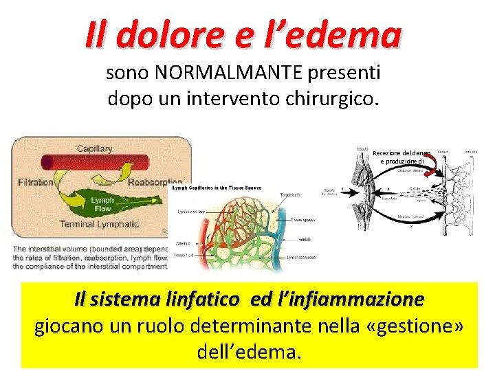 Il dolore e l’edema sono NORMALMANTE presenti dopo un intervento chirurgico. Recezione del danno