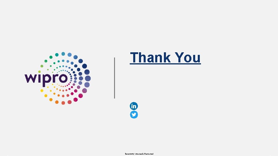 Thank You Sensitivity: Internal & Restricted 