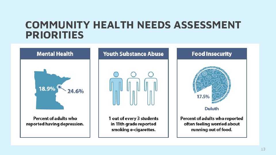 COMMUNITY HEALTH NEEDS ASSESSMENT PRIORITIES 13 