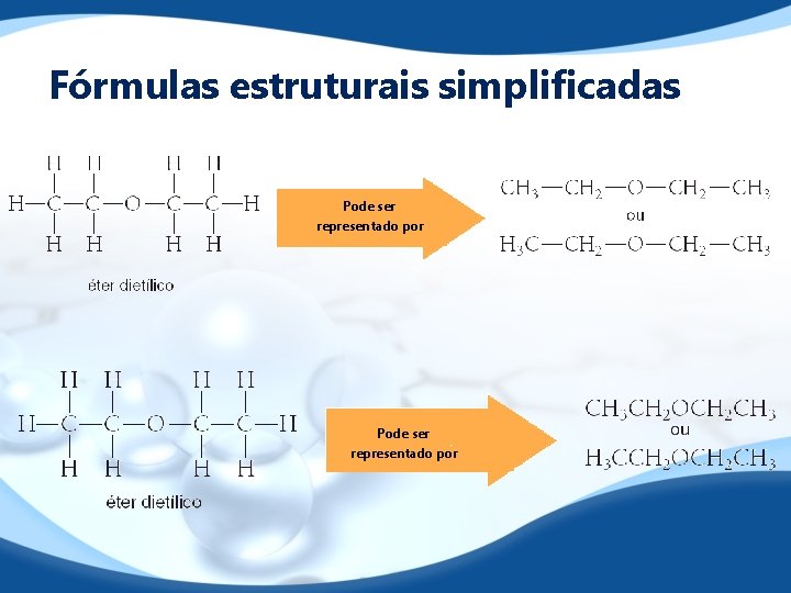 Fórmulas estruturais simplificadas Pode ser representado por 