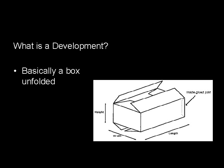 What is a Development? • Basically a box unfolded 