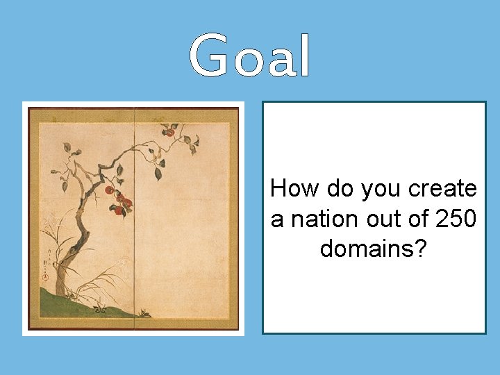 Goal How do you create a nation out of 250 domains? 