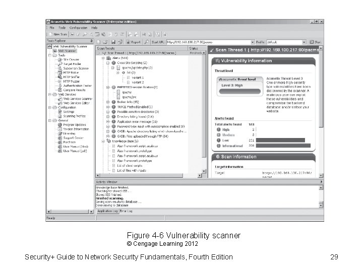 Figure 4 -6 Vulnerability scanner © Cengage Learning 2012 Security+ Guide to Network Security