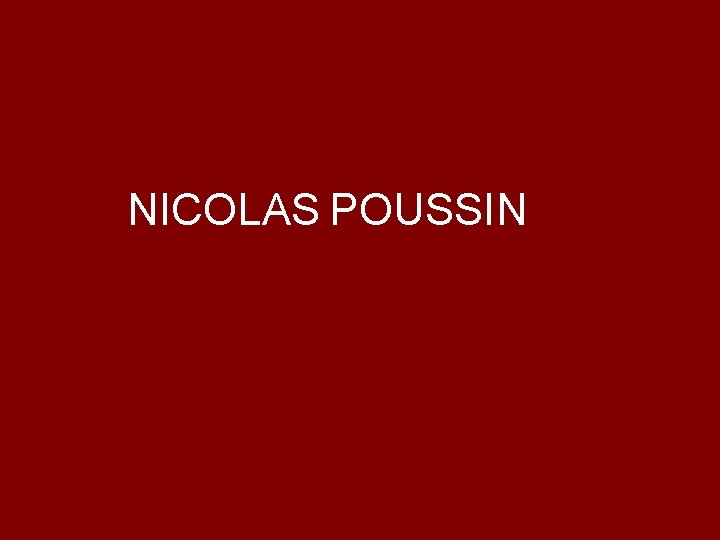 NICOLAS POUSSIN 