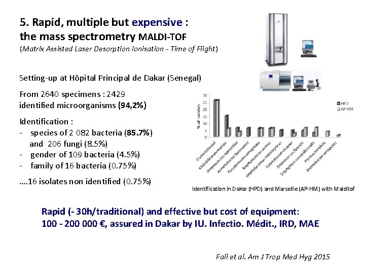 5. Rapid, multiple but expensive : the mass spectrometry MALDI-TOF (Matrix Assisted Laser Desorption
