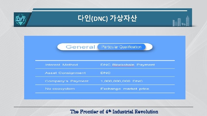 다인(DNC) 가상자산 The Frontier of 4 th Industrial Revolution 
