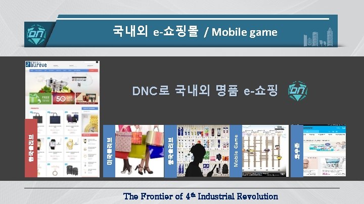 국내외 e-쇼핑몰 / Mobile game The Frontier of 4 th Industrial Revolution 와우존 Mobile