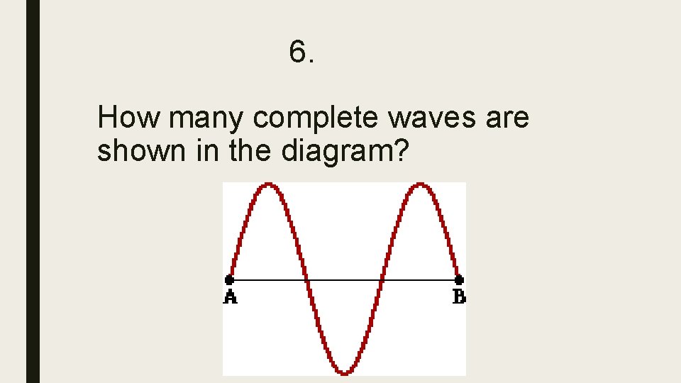 6. How many complete waves are shown in the diagram? 6. How many complete waves are shown in the diagram?