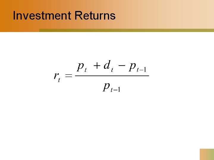 Investment Returns 