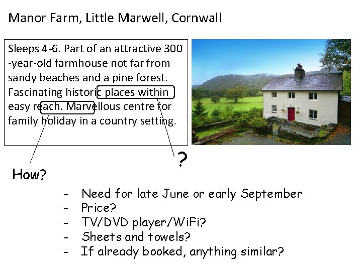 Manor Farm, Little Marwell, Cornwall Sleeps 4 -6. Part of an attractive 300 -year-old