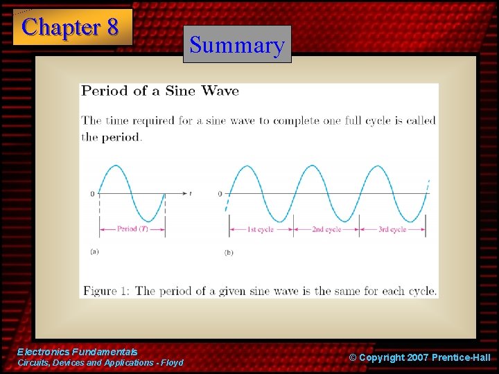 Chapter 8 Electronics Fundamentals Circuits, Devices and Applications - Floyd Summary © Copyright 2007