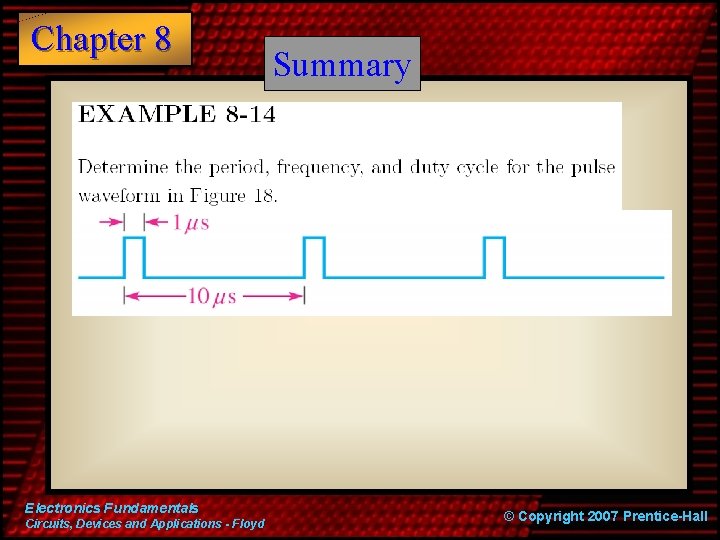 Chapter 8 Electronics Fundamentals Circuits, Devices and Applications - Floyd Summary © Copyright 2007