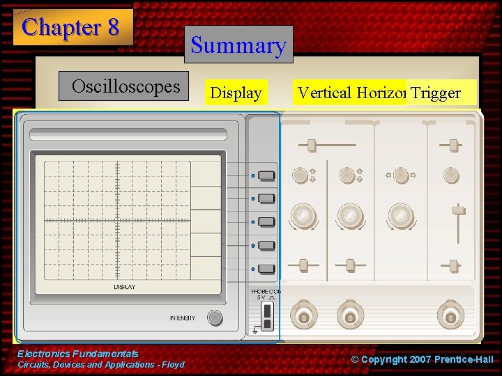 Chapter 8 Oscilloscopes Electronics Fundamentals Circuits, Devices and Applications - Floyd Summary Display Vertical