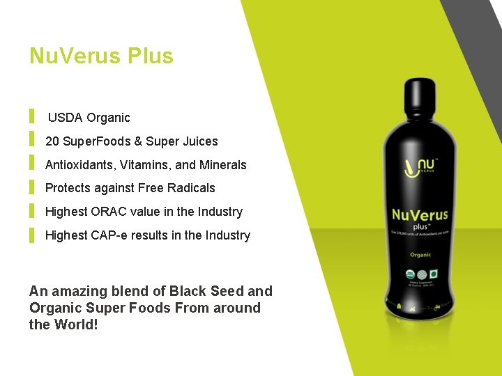 Nu. Verus Plus USDA Organic 20 Super. Foods & Super Juices Antioxidants, Vitamins, and