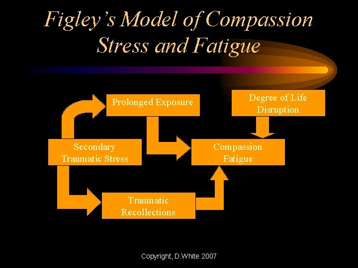 Figley’s Model of Compassion Stress and Fatigue Degree of Life Disruption Prolonged Exposure Secondary