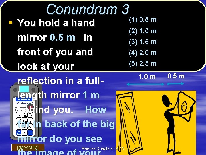 Conundrum 3(Post) 3 § You hold a hand mirror 0. 5 m in front