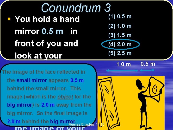 Conundrum 3(ans) 3 § You hold a hand mirror 0. 5 m in front