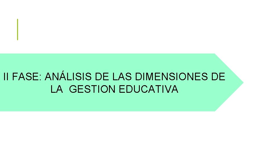 II FASE: ANÁLISIS DE LAS DIMENSIONES DE LA GESTION EDUCATIVA 