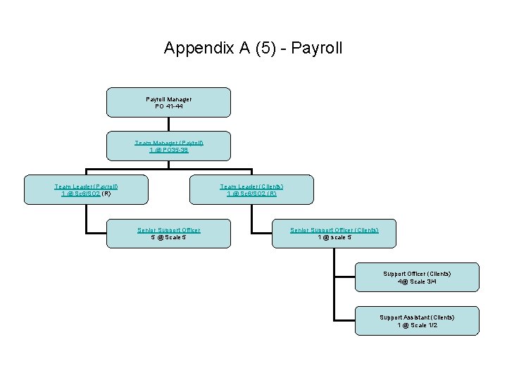 Appendix A (5) - Payroll Manager PO 41 -44 Team Manager (Payroll) 1 @