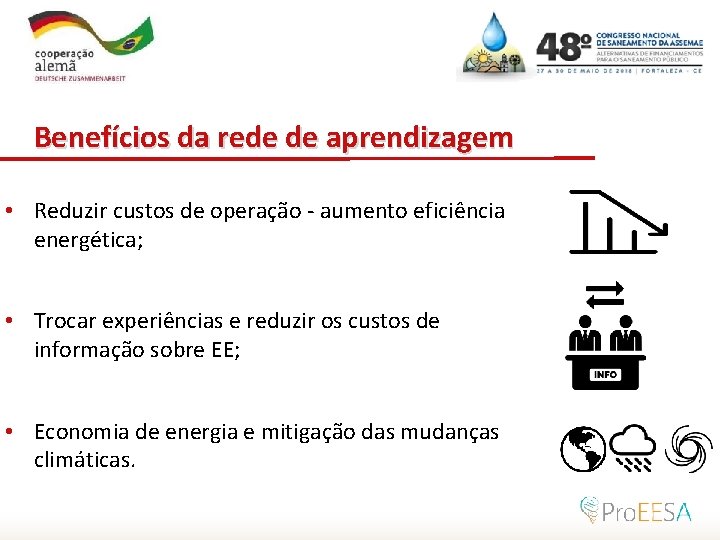 Benefícios da rede de aprendizagem • Reduzir custos de operação - aumento eficiência energética;