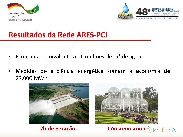 Por meio da Resultados da Rede ARES-PCJ • Economia equivalente a 16 milhões de