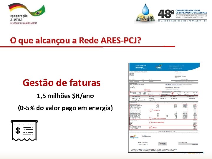 Por meio da O que alcançou a Rede ARES-PCJ? Gestão de faturas 1, 5