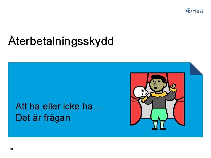 Återbetalningsskydd Att ha eller icke ha… Det är frågan 31 