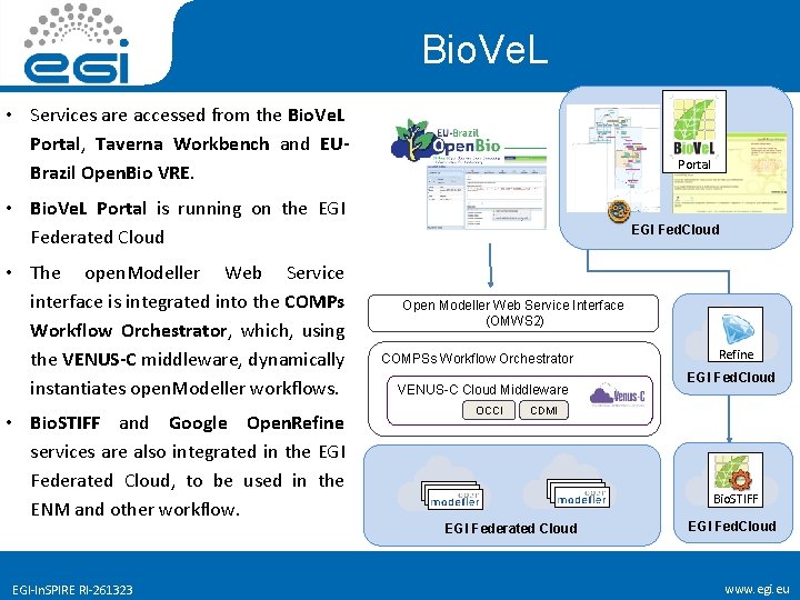 Bio. Ve. L • Services are accessed from the Bio. Ve. L Portal, Taverna