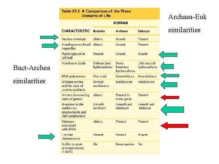 Archaea-Euk similarities Bact-Archea similarities Archaea-Euk similarities Bact-Archea similarities