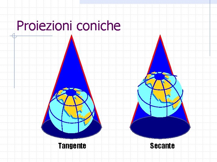 Proiezioni coniche Tangente Secante 