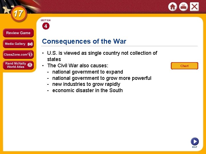 SECTION 4 Consequences of the War • U. S. is viewed as single country