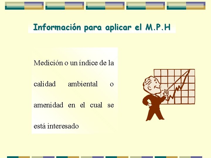 Información para aplicar el M. P. H Medición o un índice de la calidad