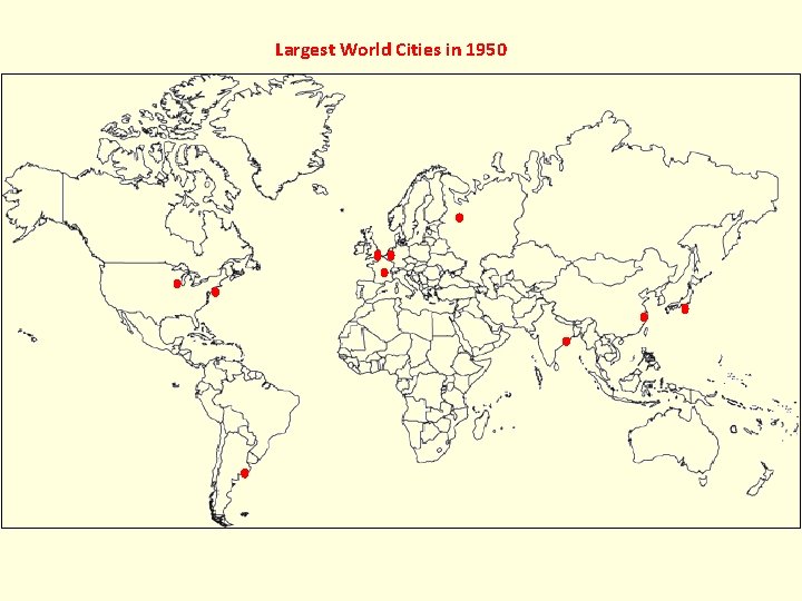 Largest World Cities in 1950 